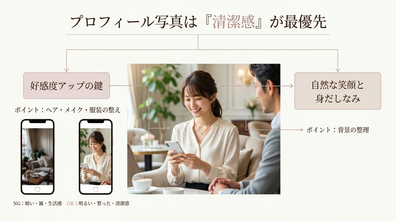 プロフィール写真は「清潔感」が最優先