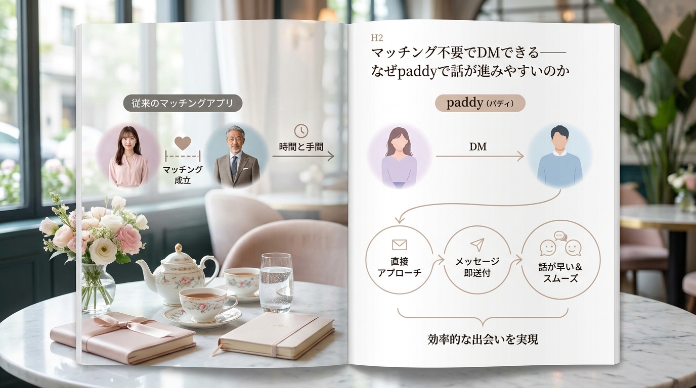 マッチング不要でDMできる——なぜpaddyで話が進みやすいのか
