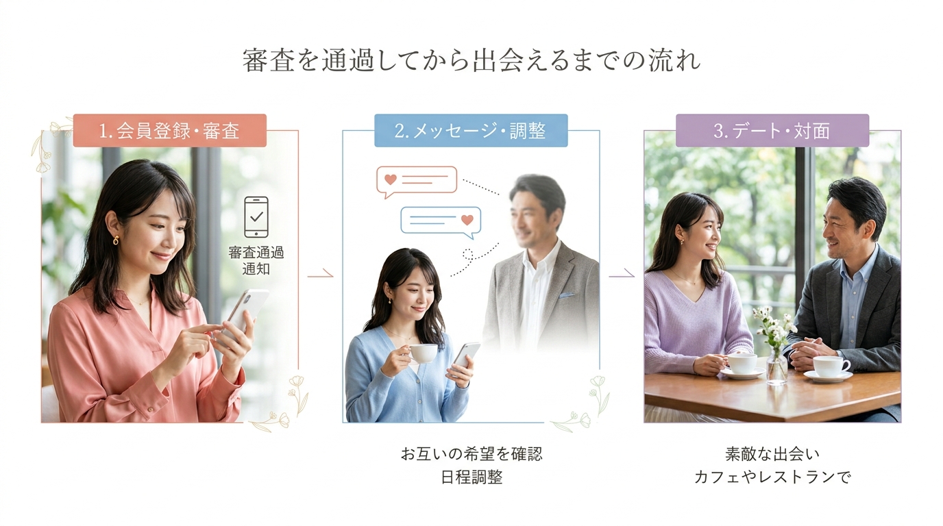 審査を通過してから出会えるまでの流れ